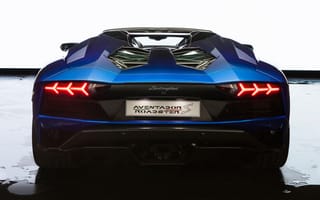 Картинка Lamborghini Aventador, Lamborghini, Aventador, Ламборджини, Ламборгини, люкс, дорогая, спорткар, машины, машина, тачки, авто, автомобиль, транспорт, вид сзади, сзади, синий