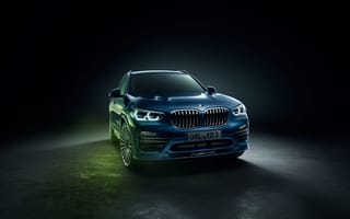 Картинка BMW, Alpina, бмв, машины, машина, тачки, авто, автомобиль, транспорт, кроссовер, ночь, огни, подсветка, темнота