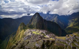 Обои облака, город, инки, Мачу-Пикчу, небо, руины, Перу, развалины, горы