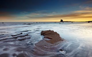 Картинка Sunrise, Saltwick Bay, seascape, rocks