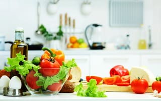 Картинка еда, вкусная, завтрак, овощ, помидор, перец