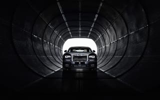 Картинка Rolls-Royce, Роллс Ройс, машины, машина, тачки, авто, автомобиль, транспорт, туннель, черно-белый, черный, монохром, монохромный