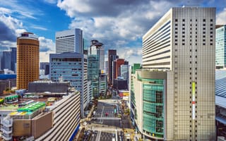 Картинка Осака, Япония, город, города, здания, здание, мегаполис
