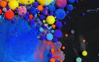 Картинка краска, абстрактные, абстракция, капля, капли, жидкость, влага, пузыри, пузырь