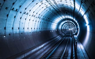 Картинка метро, туннель, архитектура, свечение