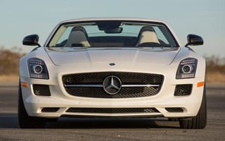Картинка Mercedes-Benz, логотип, фары, передок, авто, GT, Roadster, SLS, AMG, 63