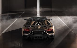 Картинка Lamborghini Aventador, Lamborghini, Aventador, roadster, Ламборджини, Ламборгини, люкс, дорогая, спорткар, машины, машина, тачки, авто, автомобиль, транспорт, вид сзади, сзади