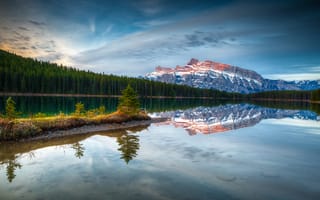 Картинка горы, гора, природа, вода, озеро, пруд, отражение