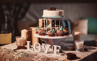 Картинка пирожное, cake, sweets, торт, cones, шишки, candles, свечи, сладости