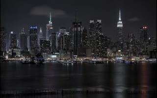 Обои город, ночь, new york city