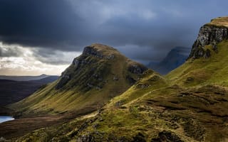 Картинка Шотландия, горы, гора, природа, скала, облачно, облачный, облака, вечер, сумерки