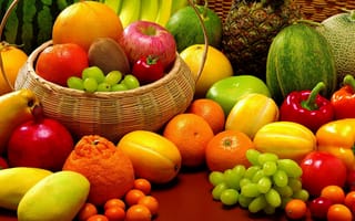Картинка апельсин, цитрус, фрукт, фрукты, арбуз, виноград, ягоды, ягода, яблоко, овощ