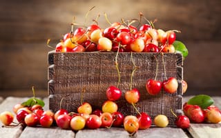 Картинка черешня, вишня, ягоды, ягода, фрукты, фрукт, корзина