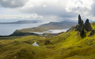 Картинка Шотландия, горы, гора, природа, пейзаж, скала, облака, туча, облако, тучи, небо, облачно, облачный