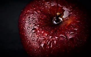 Картинка яблоко, фрукт, фрукты, роса, влажный, капли, капля росы