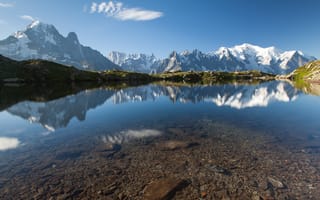 Картинка горы, гора, природа, вода, озеро, пруд, отражение
