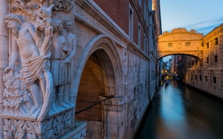Картинка небо, дворец дожей, Венеция, мост Вздохов, Италия, Дворцовый канал