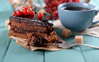 Картинка торт, десерт, выпечка, сладость, сладости, сладкий, еда, шоколад, смородина, ягоды, ягода, чашка