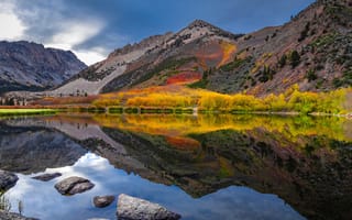 Картинка озера, озеро, природа, вода, пейзаж, гора, отражение, осень