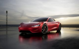 Картинка Тесла, Roadster, Tesla, современная, машины, машина, тачки, авто, автомобиль, транспорт, красный