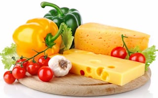 Картинка сыр, чеснок, перец, помидор, еда, вкусная