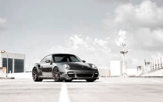 Картинка Porsche, дорога, машина, небо