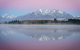Картинка Новая Зеландия, горы, гора, природа, вода, озеро, пруд, отражение