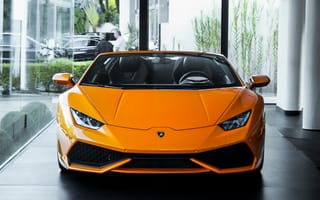 Картинка Lamborghini, Ламборджини, Ламборгини, люкс, дорогая, машины, машина, тачки, авто, автомобиль, транспорт, вид спереди, спереди, оранжевый