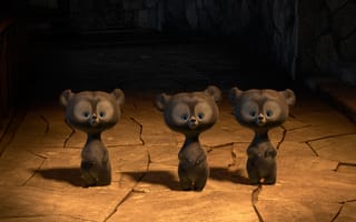 Картинка студия Pixar, храбрые медвежата, тройняшки, мультфильм