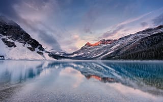 Картинка Канада, горы, гора, природа, вода, озеро, пруд, зима, отражение