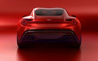 Картинка Aston Martin, Астон Мартин, спорткар, машины, машина, тачки, авто, автомобиль, транспорт, вид сзади, сзади, красный