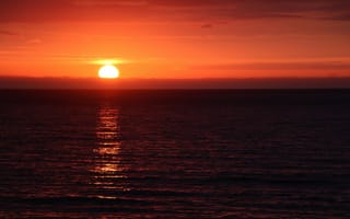 Картинка закаты, вечер, море, океан, вода, солнце