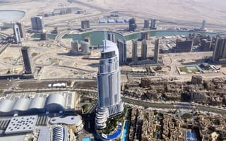 Картинка Бурдж-Халифа, Дубайская башня, башня, здание, достопримечательность, небоскреб, современный, Дубай, город, города, здания, сверху, c воздуха, аэросъемка, съемка с дрона