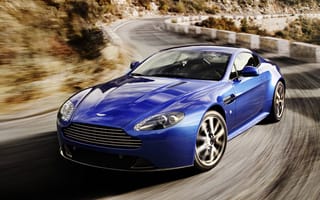 Картинка Aston Martin, Vantage, speed, V8, blue, car