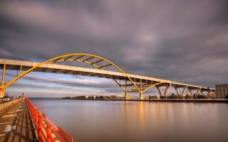 Обои Hoan Bridge, Historic Third Ward, United States, Wisconsin, Milwaukee