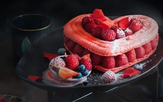 Картинка малина, ягоды, ягода, торт, десерт, выпечка, сладость, сладости, сладкий, еда