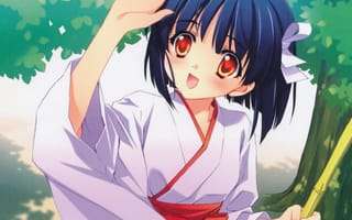 Картинка девушка, молодая, аниме, девочка, ребенок, кимоно, японское