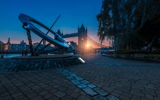 Картинка Тауэрский мост, Тауэр-бридж, Лондонский мост, мост, Лондон, Великобритания, Англия, город, города, здания, ночной город, ночь, огни, подсветка