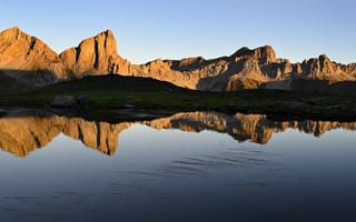 Картинка горы, гора, природа, скала, вода, озеро, пруд, отражение