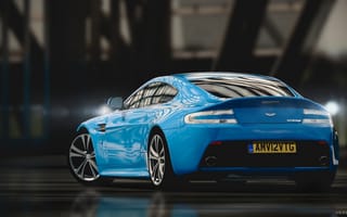 Картинка Aston Martin, Aston, Martin, машины, машина, тачки, авто, автомобиль, транспорт, вид сзади, сзади, синий