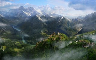 Картинка горы, гора, природа, туман, дымка