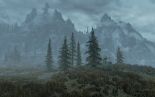 Картинка горы, гора, природа, лес, деревья, дерево, туман, дымка