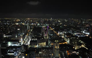 Картинка Бангкок, Таиланд, город, города, здания, ночной город, ночь, огни, подсветка