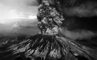 Картинка Вулкан, Извержение, Столб Пепла, Пепел