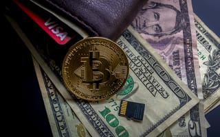 Картинка bitcoin, флешка, биткойн, доллары