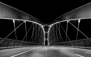 Картинка мост, мосты, черно-белый, черный, монохром, монохромный