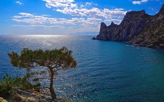 Картинка Крым, Украина, Чёрное море, океан, море, вода, природа, голубой, бирюзовый, скала, пейзаж
