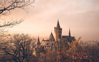 Картинка Замок Вернигероде, Вернигерод, Германия, архитектура, замок, крепость, осень