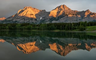 Картинка горы, гора, природа, пейзаж, вода, озеро, отражение