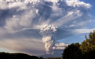 Картинка Кальбуко, Чили, вулкан, гора, вулканический, горы, природа, извержение, дым